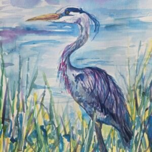 BLUE HERON WATERCOLOR, May 9, 10am-12pm