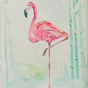 Flamingo Watercolor, June 24, 2:00-4:00pm @ For the Arts