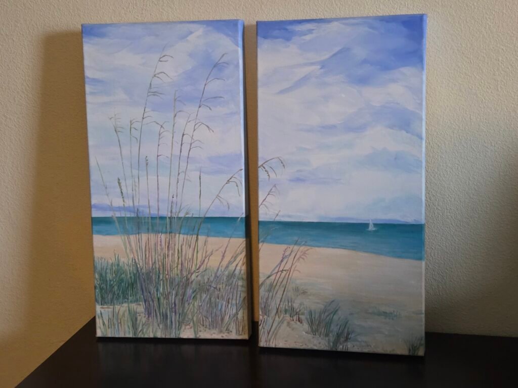 Diptych Beach Scene