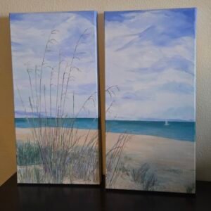 Diptych Beach Scene
