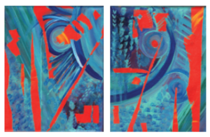 hot n cold acrylic diptych